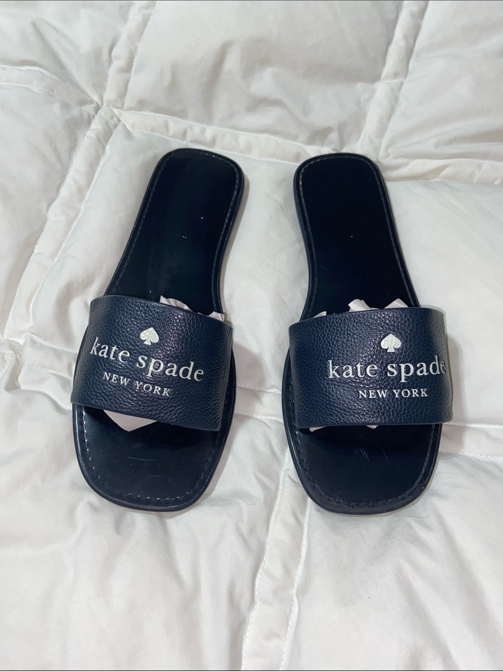 Kate Spade New York Peyton Leather Slide Sandals, SZ 8B,